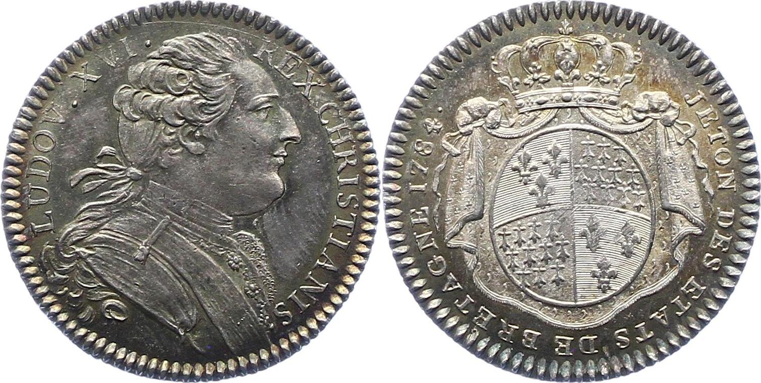 Frankreich Jeton 1784 Ludwig XVI. 17741793. Schöne Patina. Vorzüglich