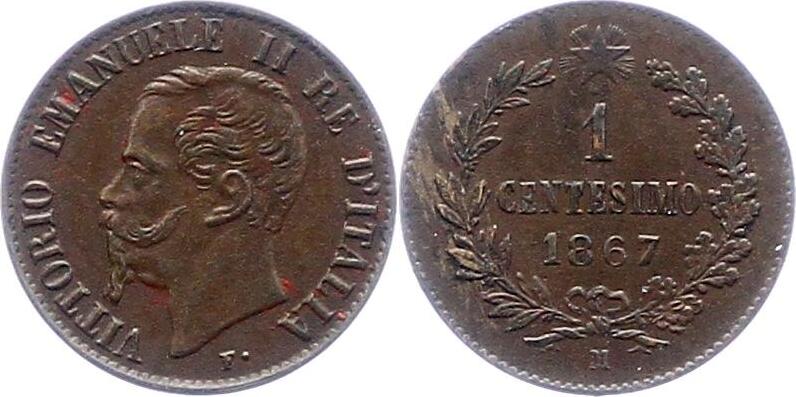 ItalienKönigreich 1867 M Vittorio Emanuele II. 18611878. Sehr schön
