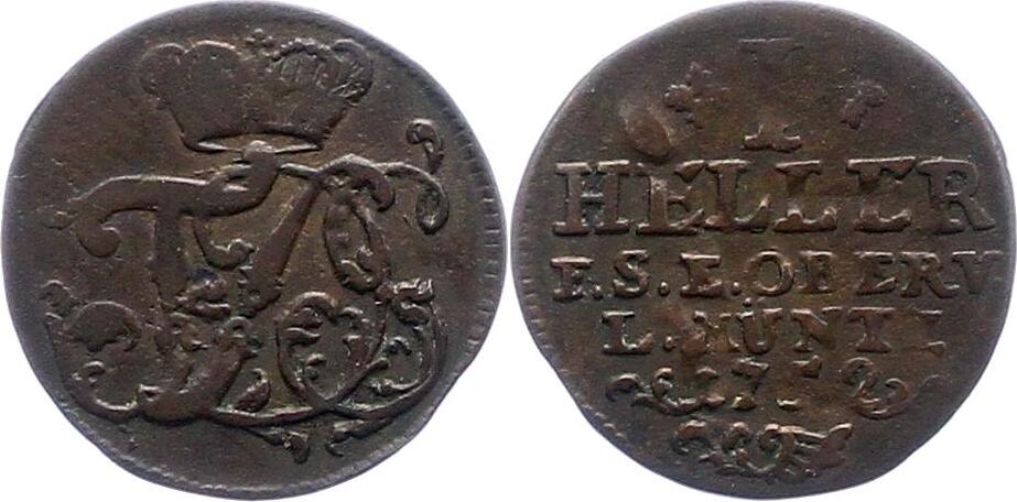 SachsenWeimarEisenach Heller 1752 Friedrich III. von GothaAltenburg