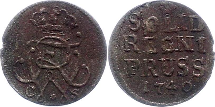 BrandenburgPreußen Schilling 1740 CS Friedrich Wilhelm I. 17131740