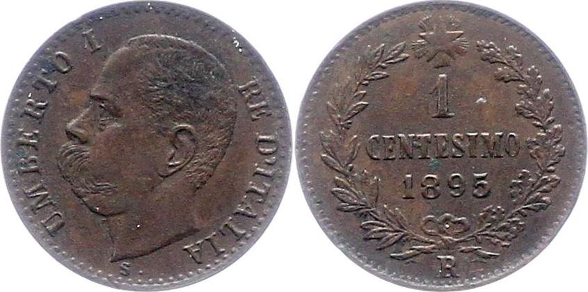 ItalienKönigreich Centesimo 1895 R Umberto I. 18781900. Sehr schön