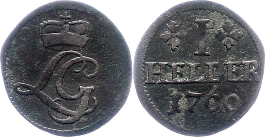 SchwarzburgRudolstadt Heller 1769 Ludwig Günther II. 17671790. Sehr