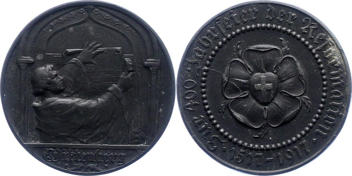 Zinkmedaille 400Jahrfeier der Reformation 1917. Vorzüglich