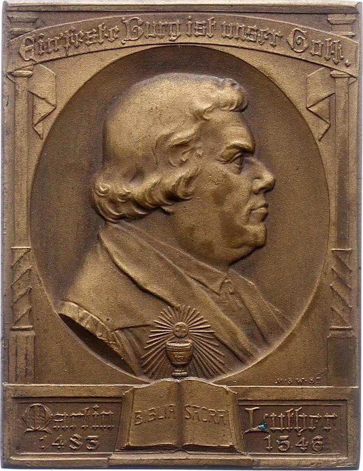 Bronzeplakette 400Jahrfeier der Reformation 1917. Vorzüglich