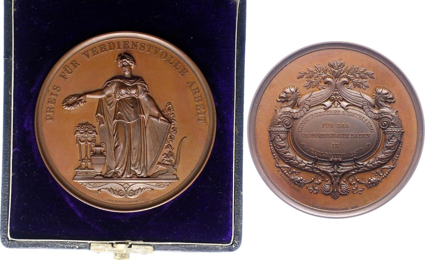 BadenDurlach Bronze 1877 Friedrich I. 18521907. Fast Stempelglanz im