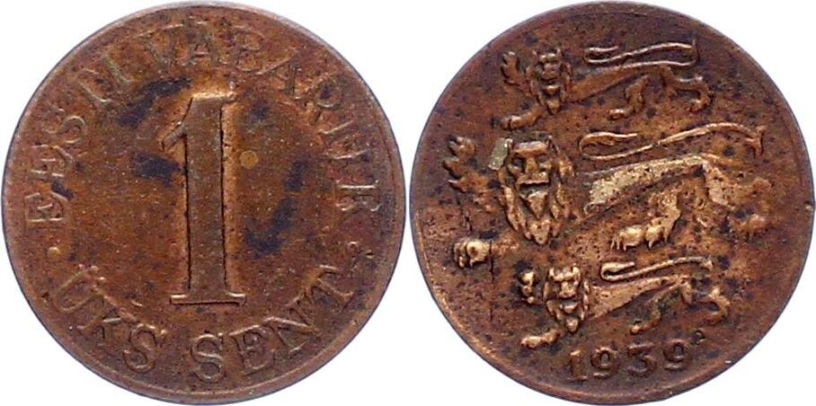 Estland 1 Sent 1939 Republik 19181941. Sehr schön