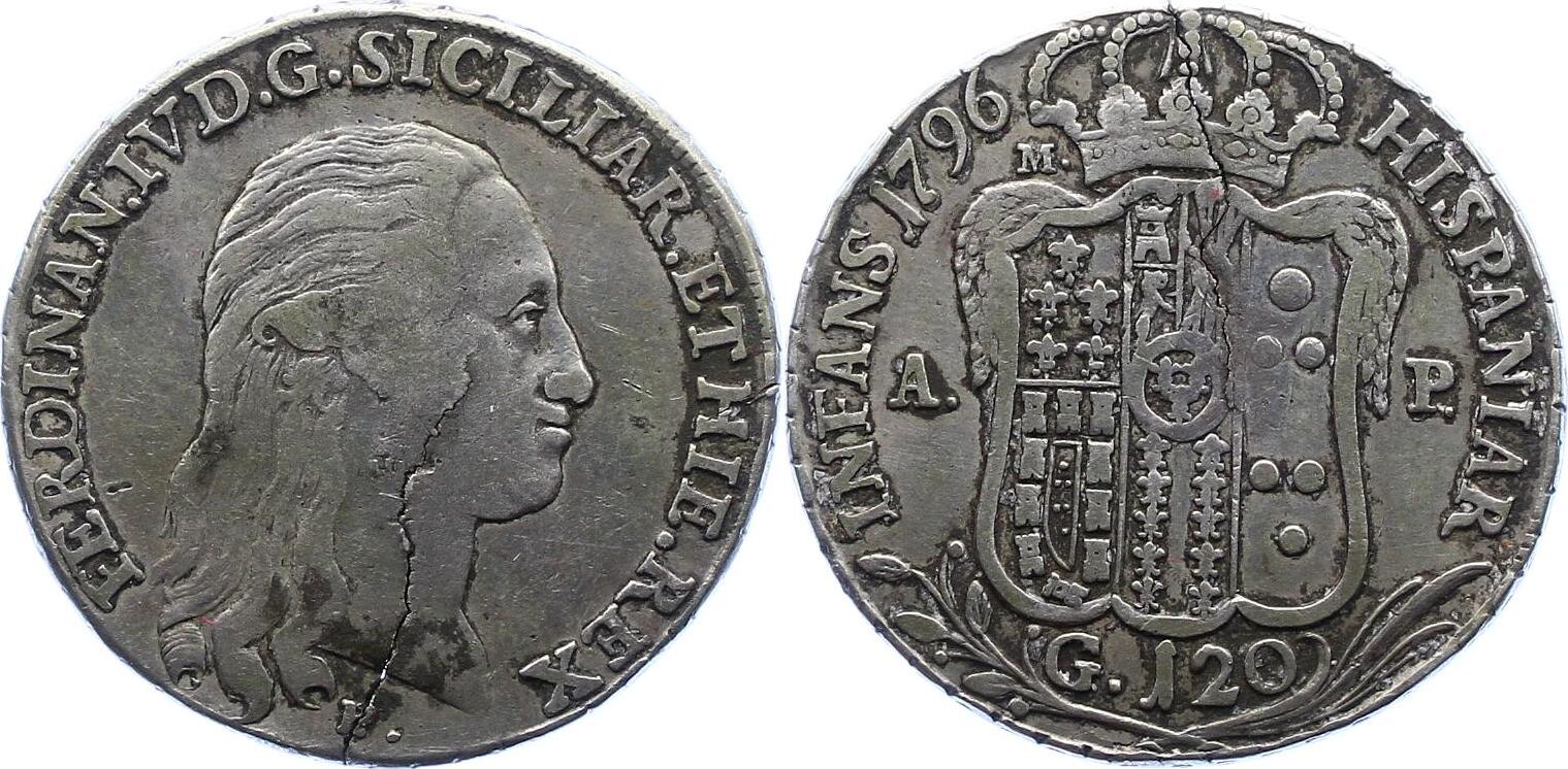 ItalienNeapel und Sizilien Piastra zu 120 Grani 1796 Ferdinand IV