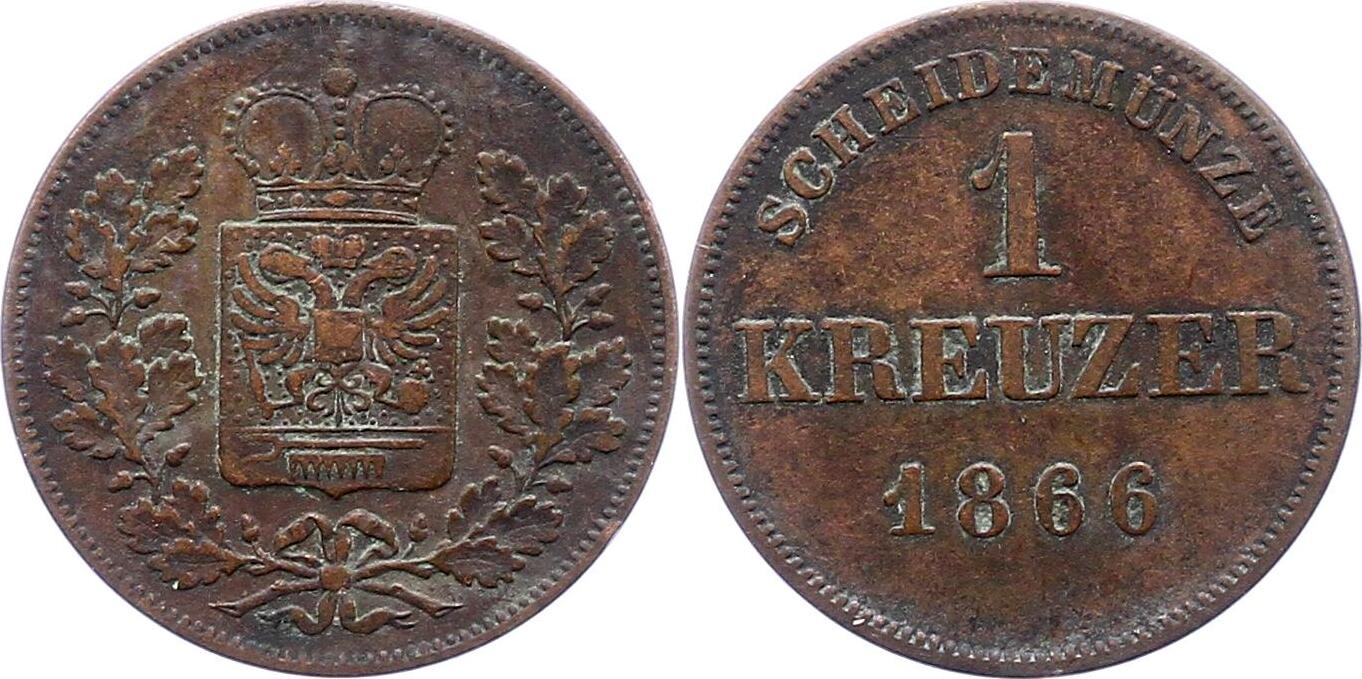 SchwarzburgRudolstadt Kreuzer 1866 Friedrich Günther 18071867. Sehr