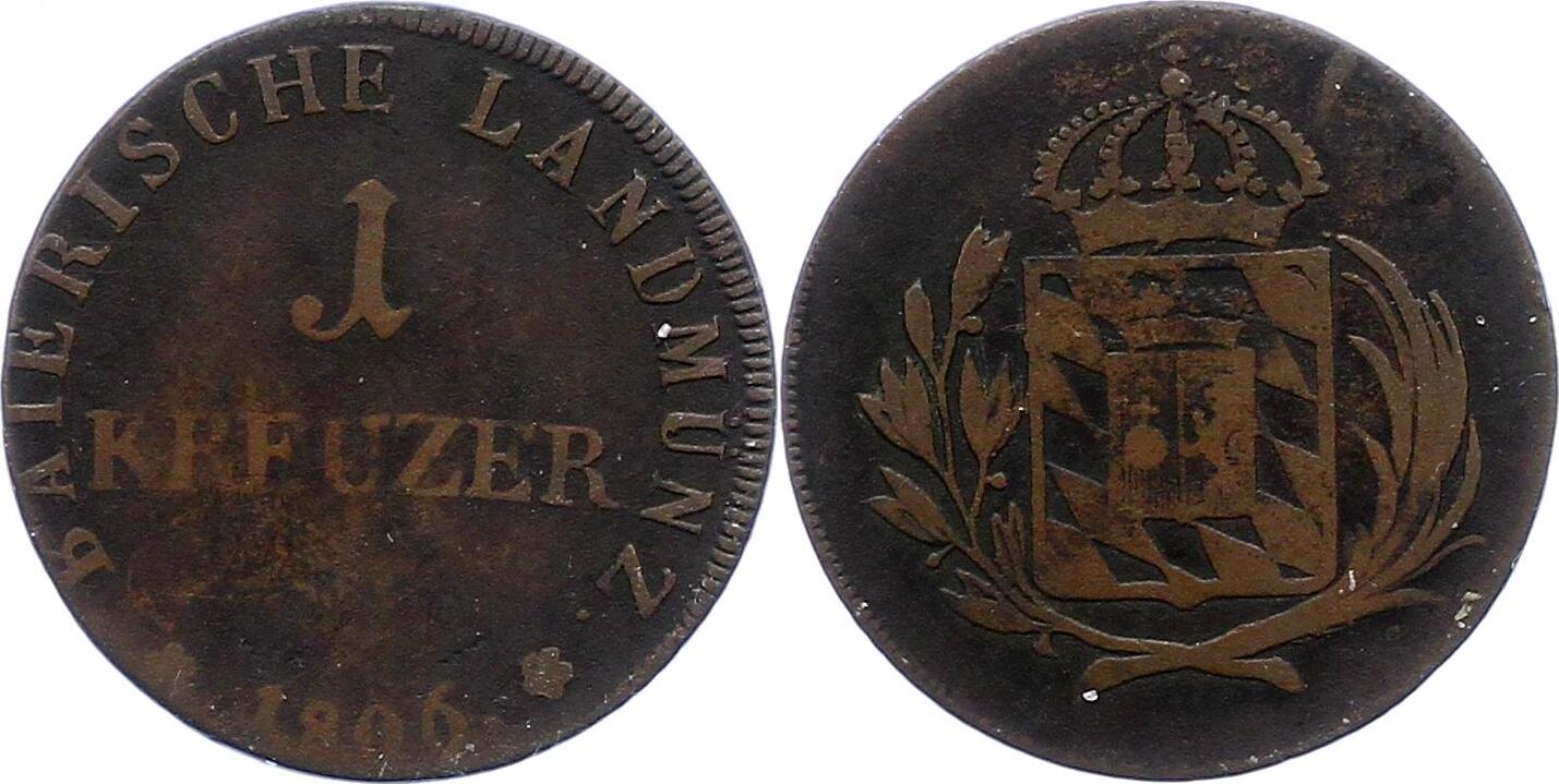 Bayern Kreuzer für Tirol 1 1806 Maximilian I. Joseph 1806-1825. Leichte ...