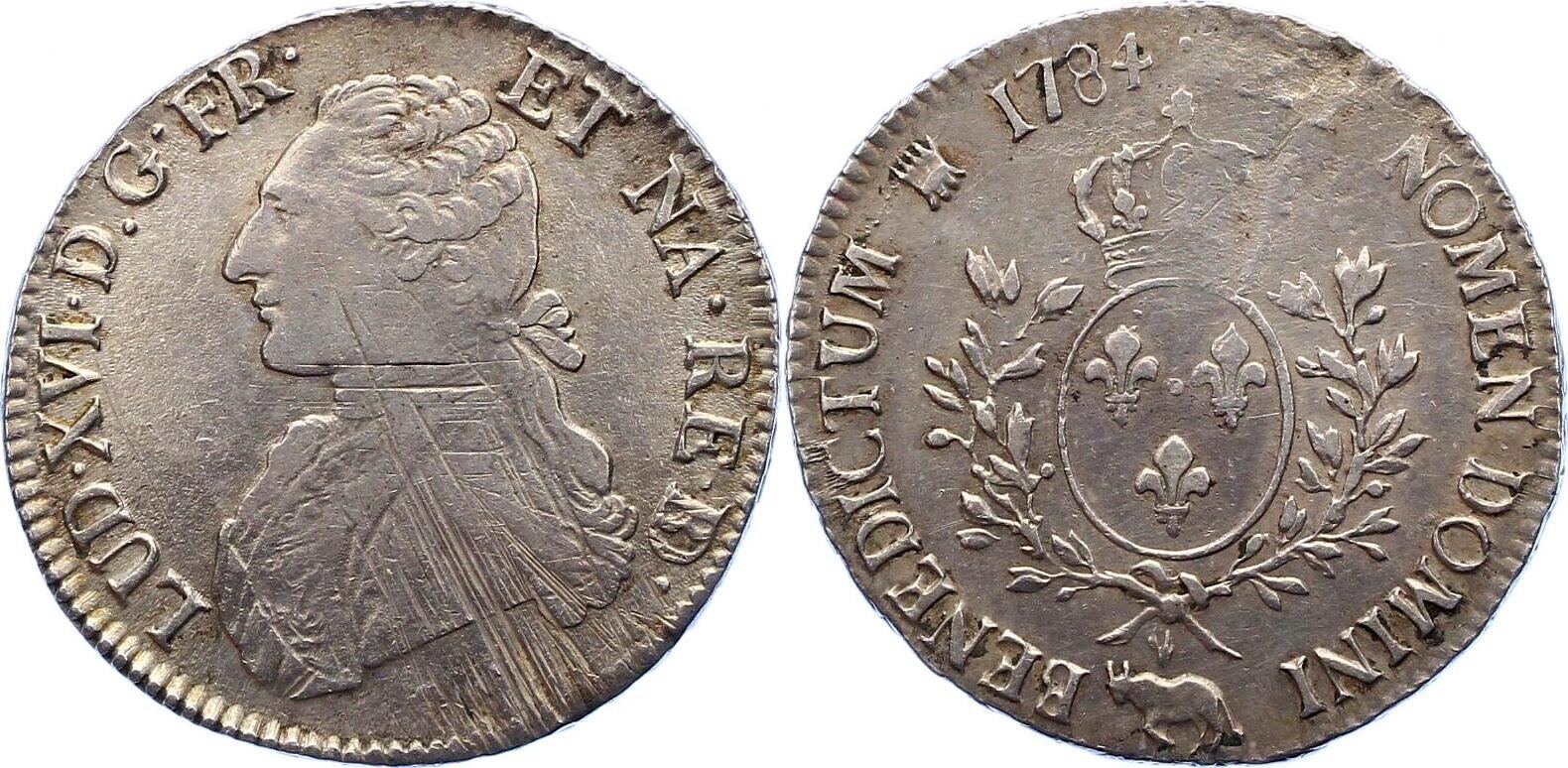 Frankreich Ecu 1784 Ludwig XVI. 17741793. Justiert, fast sehr schön