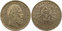 Württemberg 5 Mark Karl 1864-1891.