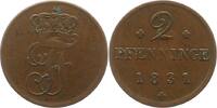 Mecklenburg-Schwerin 2 Pfennig Friedrich Franz I. 1785-1837. -