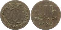 Waldeck 3 Pfennig Karl August Friedrich 1728-1763. -