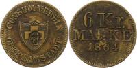 Hessen-Kassel 6 Kreuzer Friedrich Wilhelm I. 1847-1866. -