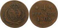 Sachsen-Albertinische Linie 4 Pfennig Friedrich August I. 1806-1827. -