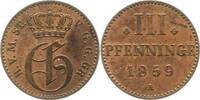 Mecklenburg-Strelitz 3 Pfennig Georg 1816-1860. -