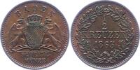 Baden-Durlach 1/2 Kreuzer 1865 Friedrich I. 1852-1907. Fast Stempelglanz