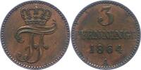 Mecklenburg-Schwerin 3 Pfennig Friedrich Franz II. 1842-1883. -