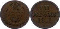 Sachsen-Albertinische Linie 3 Pfennig Friedrich August I. 1806-1827. -