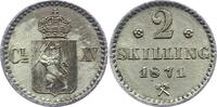 Norwegen 2 Skilling Unter schwedischer Regierung 1814-1905. -