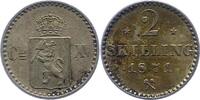 Norwegen 2 Skilling Unter schwedischer Regierung 1814-1905. -