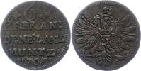 Brandenburg-Preußen 6 Pfennig Friedrich I. 1701-1713. -