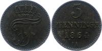 Mecklenburg-Schwerin 3 Pfennig Friedrich Franz II. 1842-1883. -