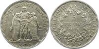 Frankreich 5 Francs 1876 A Dritte Republik 1870-1940. Schöne Patina. Randfehler, sehr schön +
