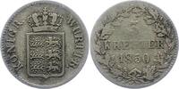 Württemberg 3 Kreuzer Wilhelm I. 1816-1864. -