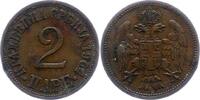 Serbien 2 Para Peter I. 1903-1918. -
