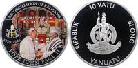 Personenmedaillen 10 Vatu Johannes Paul II. *1920 Wadowice in Polen, +2005 Vatikanstadt, bürgerlicher Name Karol Josef Wojtyla. -