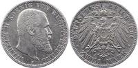 Württemberg 2 Mark Wilhelm II. 1891-1918. -