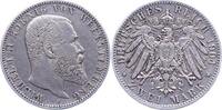 Württemberg 2 Mark Wilhelm II. 1891-1918. -