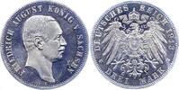 Sachsen 3 Mark Friedrich August III. 1904-1918. -