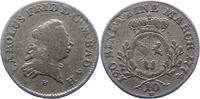 Baden-Durlach 10 Kreuzer (1/2 Kopfstück) 1 Karl Friedrich 1738-1806. -