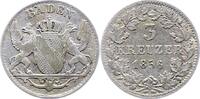 Baden-Durlach 3 Kreuzer Friedrich I. 1852-1907. -