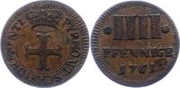 Waldeck 4 Pfennig Karl August Friedrich 1728-1763. -