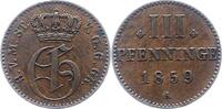Mecklenburg-Strelitz 3 Pfennig Georg 1816-1860. -