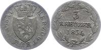 Nassau 3 Kreuzer Wilhelm 1816-1839. -