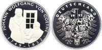 Personenmedaillen Silbermedaille Goethe, Johann Wolfgang von *1749 Frankfurt, +1832. -