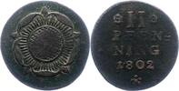 Lippe, Grafschaft 2 Pfennig Paul Alexander Leopold 1802 - 1820, Unter Vormundschaft. -