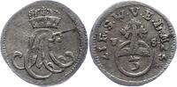 Sachsen-Weimar-Eisenach 3 Pfennig Ernst August Constantin 1756-1759. -