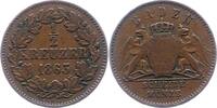 Baden-Durlach 1/2 Kreuzer Friedrich I. 1852-1907. -