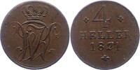Hessen-Kassel 4 Heller Wilhelm II. 1821-1847. -
