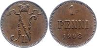 Finnland 1 Penni Nikolaus II. von Russland 1894-1917. -