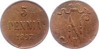 Finnland 5 Penniä 1 Nikolaus II. von Russland 1894-1917. -