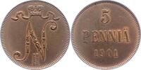 Finnland 5 Penniä 1 Nikolaus II. von Russland 1894-1917. -