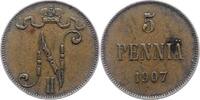 Finnland 5 Penniä 1 Nikolaus II. von Russland 1894-1917. -