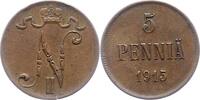 Finnland 5 Penniä 1 Nikolaus II. von Russland 1894-1917. -