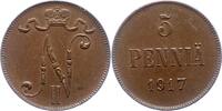 Finnland 5 Penniä 1 Nikolaus II. von Russland 1894-1917. -
